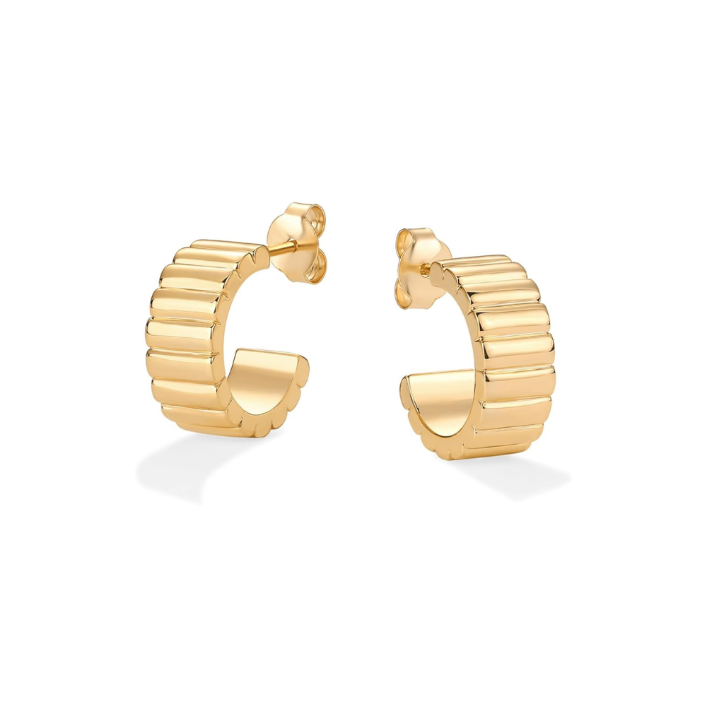 Classic Ridge Earrings | Gold
