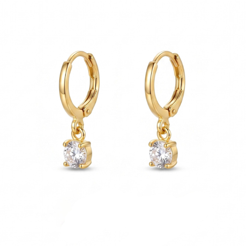 Larmes de Lune Stone Hoop Earrings | Gold