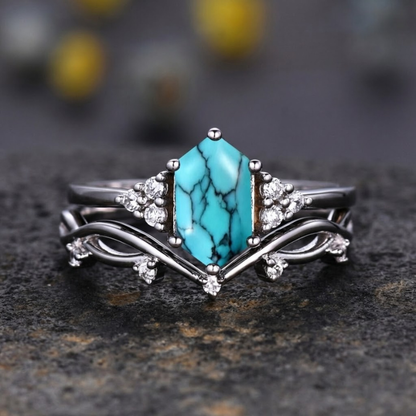 Elarin Sea Crest Ring Set | White Gold