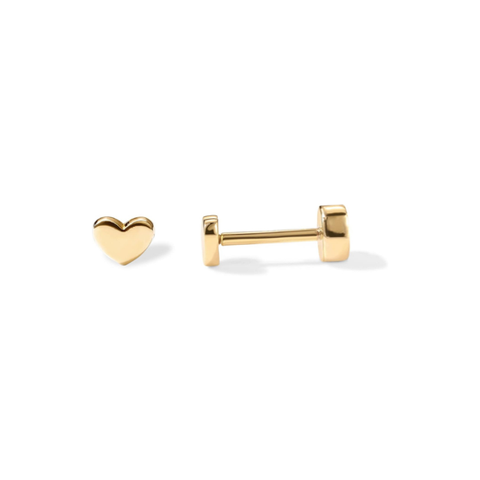Love Heart Studs | Gold
