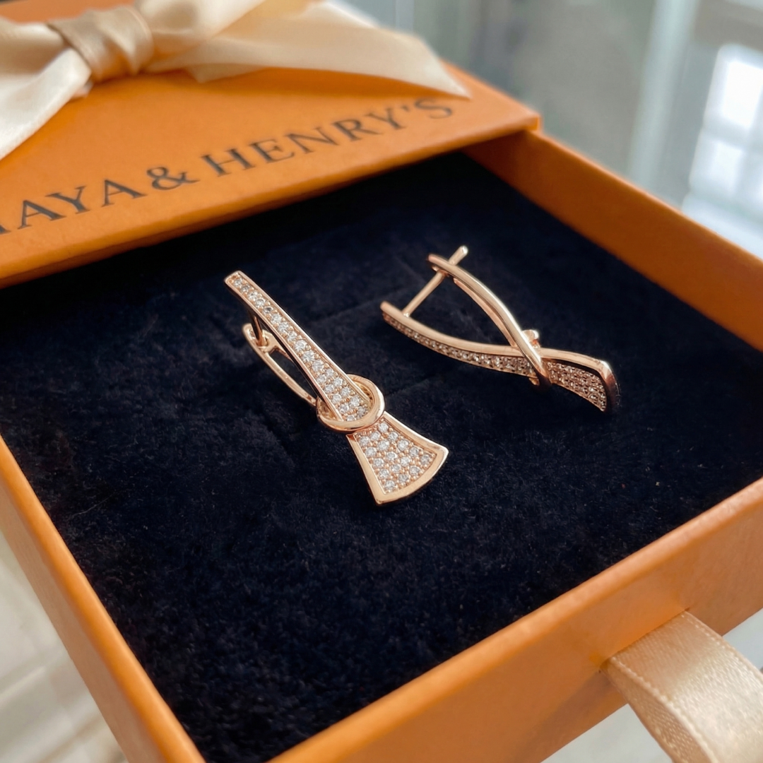 Radiant Layers Crystal Earrings | Gold