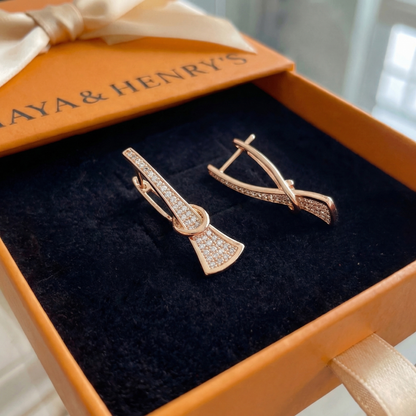 Radiant Layers Crystal Earrings | Gold