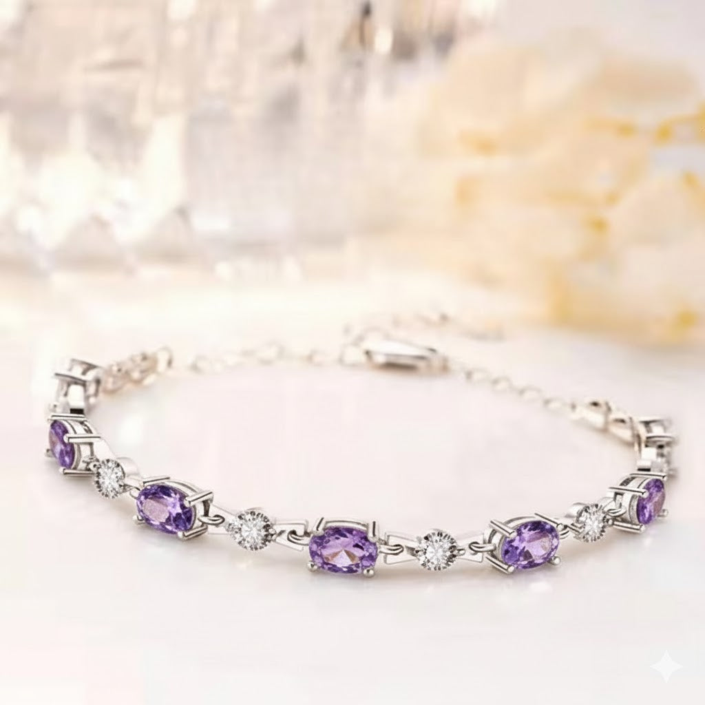 Amethyst Starlight Bracelet | White Gold