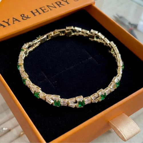 Verde Link Tennis Bracelet | Gold